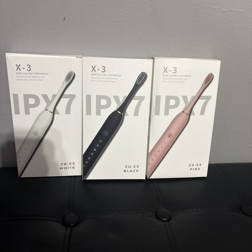 3 Sonic Electric Toothbrush X-2 White,Black And Pink  IPX7‎ New